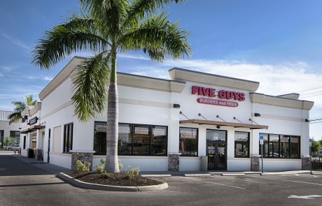 Five Guys- Ada's Natural Market- Part of College Plaza at US 41 & College Parkway in Fort Myers, which also includes Radio Shack, Tijuana Flats, Five Guys, Pet Supermarket, West Marnie, Bank United and Mattress Inc.